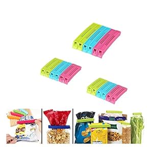 VR 18Pc Plastic Food Snack Bag Pouch Clip Sealer for Keeping Food Fresh for Home, Kitchen, Camping Snack Seal Sealing…