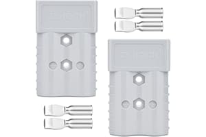 ZEHGCH 350Amp 600V Battery Cable Quick Connect/Disconnect Connector Plug Kit for Car Forklift Motor Winch Trailer (2/0AWG 2PCS Gray)