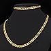 U7 Men 7MM Wide Calssic Cuban Chain Platinum/Rose Gold/Black Gun Plated/18K Gold Plated Curb Chain Necklace & Link Bracelet Set,18-30