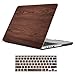 iCasso for MacBook Retina 15 Inch Case Rubber Coated Soft Touch Hard Shell Protective Cover for MacBook Pro 15 Inch Retina (No CD-ROM) Model A1398 with Keyboard Cover -Wood