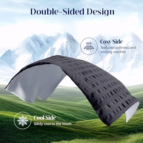 IKALIFE Cooling Blanket Bed for People - Q-Max > 0.5 Cooling Blanket Lightweight Summer Blanket Cooling Blanket Ice Blanket for Sleeping Cold Blanket for Summer Sleeping 150 x 200 cm Grey