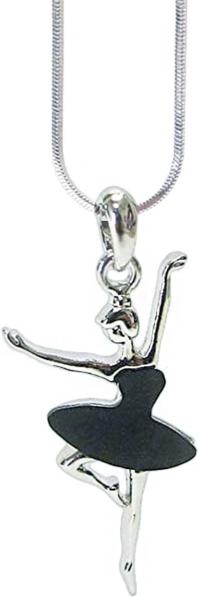 Lola Bella Gifts Black Swan Ballerina Ballet Dance Necklace with Gift Box