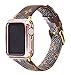 GUVCYO Compatible Apple Watch Band 42mm Fashion Leather iWatch Sport Series 4 Series 3 2 1 Strap Replacement for Women Men Metal Buckle (Brown 42mm L)