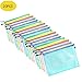 20 Pcs A4 Plastic Mesh Zip File Folder Document Pouches