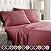 HC COLLECTION Bed Sheets Set Queen with 2 Pillowcases, Hotel Luxury Platinum 1800 Series Brushed Microfiber Deep Pocket Fitted Sheet, Fade Resistant Ultra Soft 4 Pcs Bedding for Hot Sleepers, Burgundy