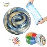 Crystal Slime 14 OZ Non Sticky Galaxy Slime Colorful Kids Putty Mud Non-Toxic No Borax DIY Stress Relief Toys with Letter Accessories for Kids and Adult