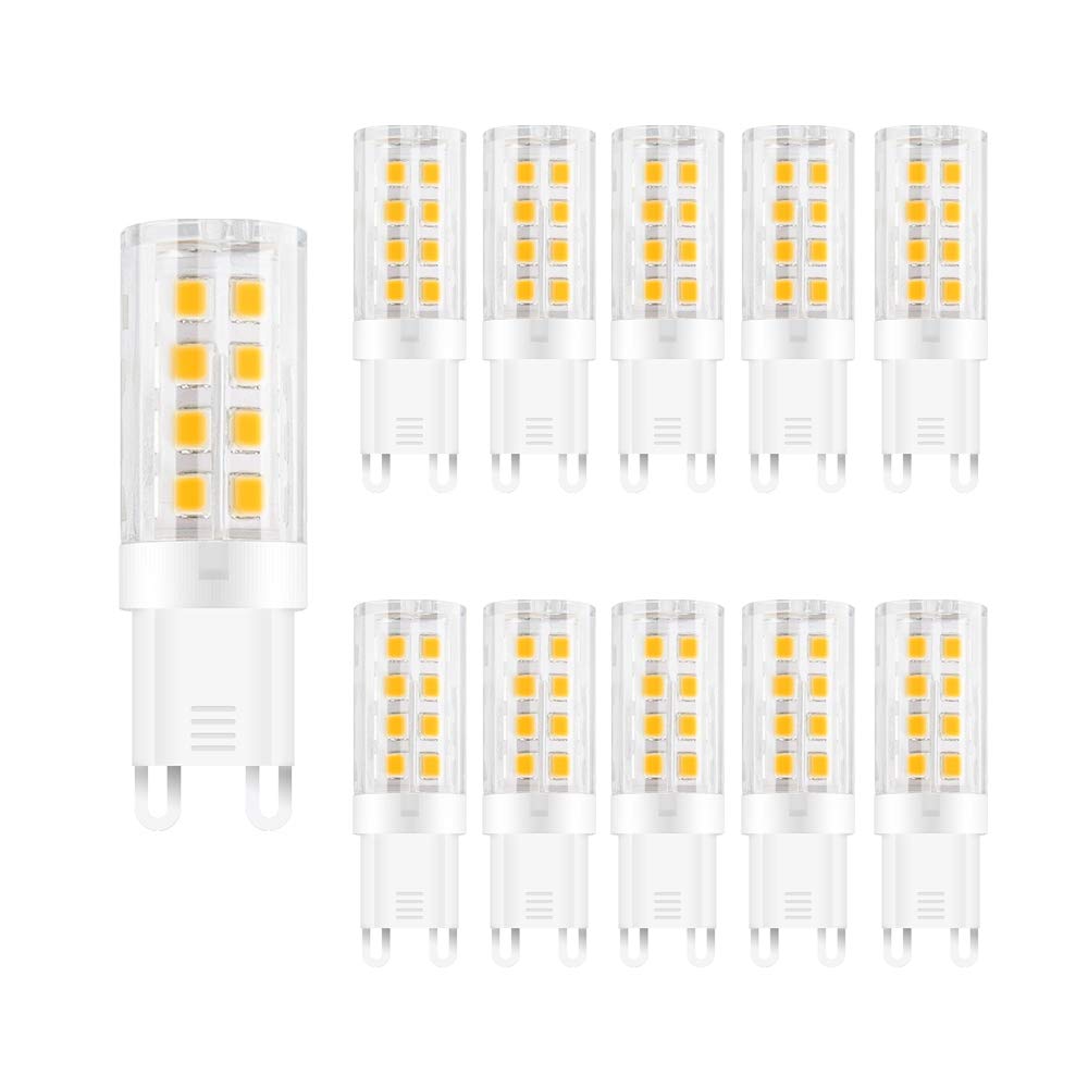 ENGEYA G9 4W LED Light Bulb,4W Energy Saving Bulbs,SMD 2835 LED Lamp,40 Watt Halogen Bulb Equivalent,400Lumens/360° Beam Angle/Non-Dimmable, Warm White 3000K,10-Pack