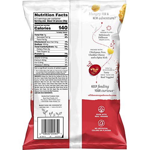 Off the Eaten Path Veggie Puffs Spicy Cheddar, 4.5oz - Thumbnail 3