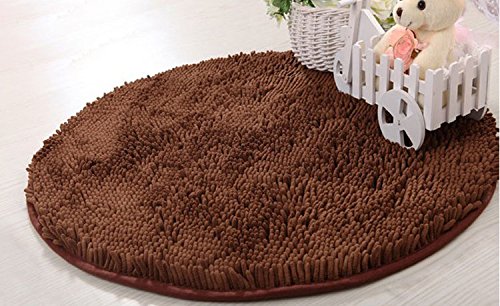 Luxbon Approx. 23.62inch Diameter Chenille Wholesales Color Coffee Soft/smooth/flexible Carpet/mat/rug Floor/ Bedroom/living Room/bathroom/kitchen/area/home Decoration