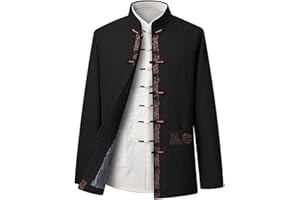Tang Suit Men Chinese Traditional Clothes Long Sleeve Hanfu Chinese Martial Arts Kung Fu Uniform Jacket