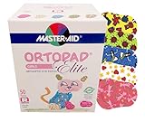 Ortopad Elite Girls Eye Patches - Patterns with Glitter Accents, Regular Size (50 Per Box)