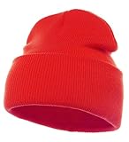 Red Warm 12 Inch Long Winter Beanie - Simple Warm 12 Inch Winter Beanie Hat In Lovely Red