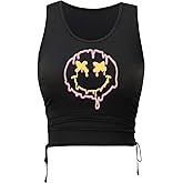 Remidoo Women's Casual Sleeveless Color Block Cropped Top Crewneck Tank Top Shirts