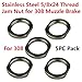 FieldSport® 5x Stainless Steel 5/8x24 Thread Crush Washer Replacement Jam Nut For Muzzle Brake Locking and Position Adjustement, 5PC Pack