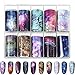10 Sheets Fashion Art Nail Foil Transfer Stickers, Nail Decals Transfer Foil Box, DIY Decoration for Women and Kids, 10 Colors (Starry Sky Patterns)