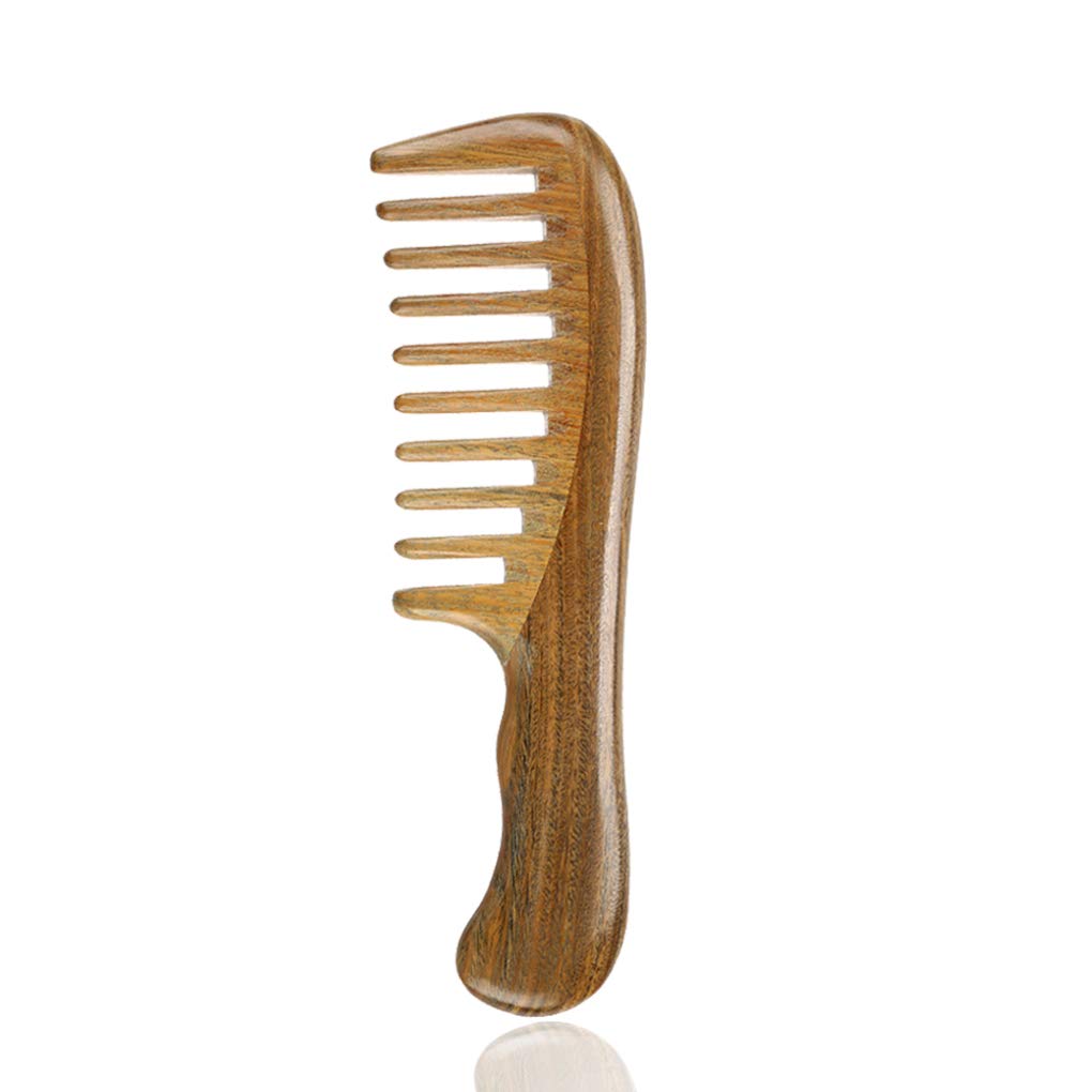 LWBTOSEE Wooden Hair Comb Wide Tooth Combs for Detangling, No Static, No Tangle, No Snag, Aroma Sandalwood Comb for Curly Wet Hair Women and Men (A)