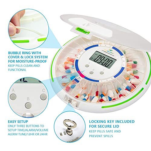 EziMedPil Automatic Pill Dispenser with Alarm, Sound & Light, up to 6