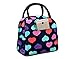 Wowlife Cute Love Heart Lunch Bag Tote Bag Lunch Organizer Lunch Holder Lunch Container Reusable Lunch Bags (Black)