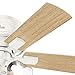 Hunter Fan Company, 52152, 42 inch Crestfield Fresh White Low Profile Ceiling Fan with LED Light Kit and Pull Chain