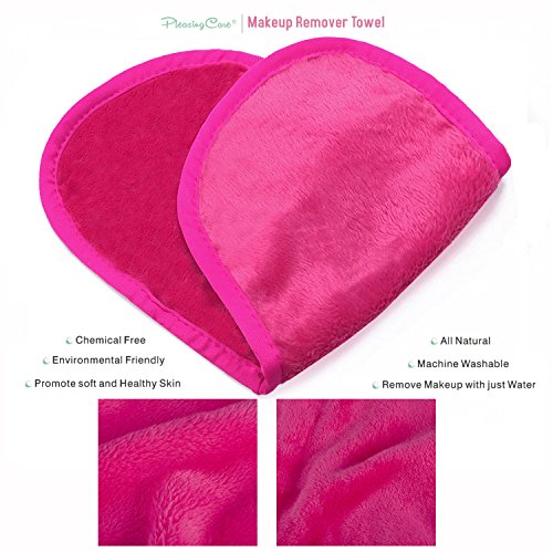 Makeup Remover Cloth 3 Pack - Chemical Free, Move Makeup Instantly with Just Water, Reusable Facial Cleansing Towel, Satisfaction Guaranty (1Pink+1Blue+1Rosy) - Thumbnail 4