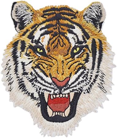 Ynuth Leopard Lion Tiger Wolf Coloured Embroidery Patch Applique Sew Iron, Große Tiger A, Medium