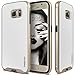 Galaxy S6 Case, Caseology® [Envoy Series] Premium Leather Bumper Cover [Carbon Fiber White] [Leather Bound] for Samsung Galaxy S6 - Carbon Fiber White