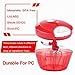 Ourokhome Manual Food Processor Vegetable Chopper, Portable Hand Pull String Garlic Mincer Onion Cutter for Veggies, Ginger, Fruits, Nuts, Herbs, etc., 500ml, Red