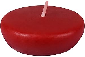 Zest Candle 24-Piece Floating Candles, 2.25-Inch, Red