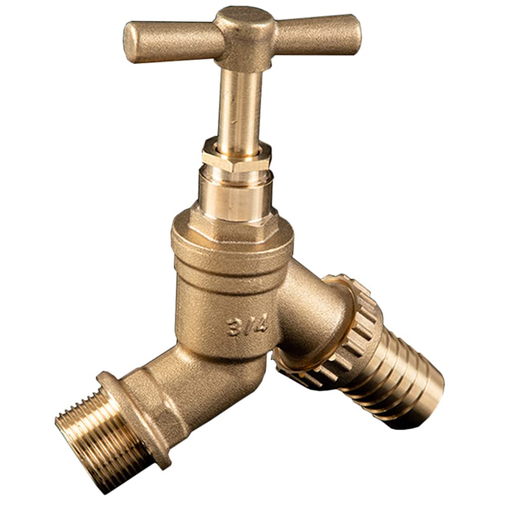 Outside Tap, Outside 3/4" BSP Garden Hose Brass Bib Tap, Manufactured to BS1010, Tested to 10 Bar for Watering Irrigation Hose End