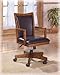 Home Office Swivel Desk Chair in Brown Oak Finish