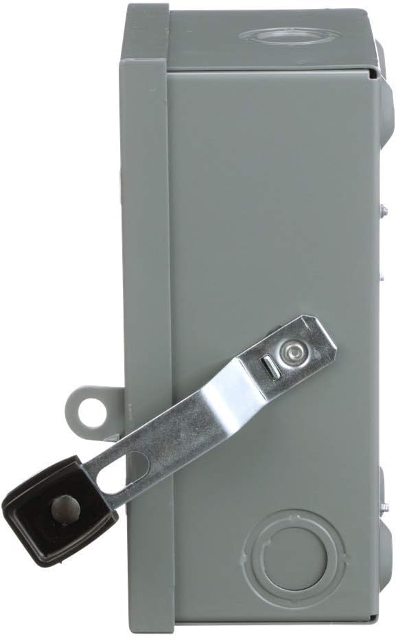 Square D by Schneider Electric L211N 30 Amp 120/240-Volt Two-Pole Indoor Light Duty Fusible Safety Switch with Neutral, Gray - Electrical Outlet Switches - 