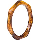 COLORFUL BLING Acrylic Tortoise Shell Acetate Mottled Cuff Bangle Resin Polygon Geometric Wrap Bracelet Wristband Jewelry for Women