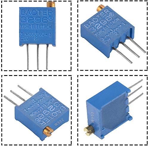 Wolfride 50PCS 10Value 500 ohm to 1M ohm 3296W Multiturn Trimmer Potentiometer Assorted Kit Variable Resistor