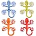 eZAKKA Suction Cup Hooks Multicolor Small Gecko Power Lock Suction Cup Hook Decoration for Bathroom Kitchen,Pack of 4