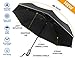 Auto Open Close Umbrella, MCIRCO Travel Umbrella Wind proof Compact Automatic Umbrella Unbreakable Lightweight Foldable Black Rain Umbrella with Slip Proof Handle and Reflective Stripe