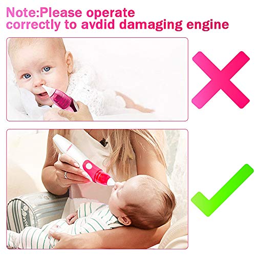 SUMGOTT Nasal Aspirator Baby Nose Suction - USB Charge Nose Sucker Newborn with 3 Suctions, Safer and Faster - Thumbnail 3