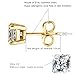 LIEBLICH Princess Cut Cubic Zirconia Stud Earrings Stainless Steel Square Earrings Set 4 Pairs 3mm-6mm (Gold)