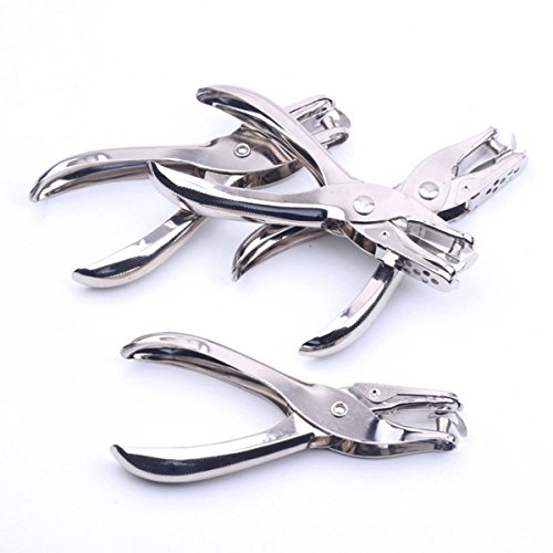 6 Pack Metal Hole Punchers Single Hole Punch Paper Puncher Ticket for School, Home and Office,1/4 Inch Holes - Thumbnail 3