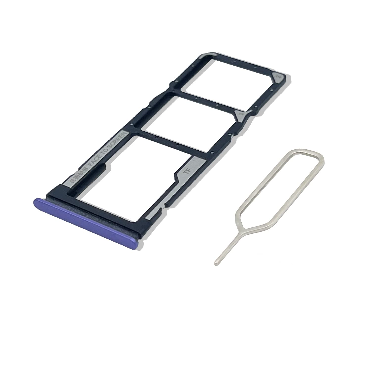 Eonpam Original DUAL SIM Card Slot Tray Holder Replacement for (Xiaomi Redmi Note 9T) Incl SIM Pin (Purple)