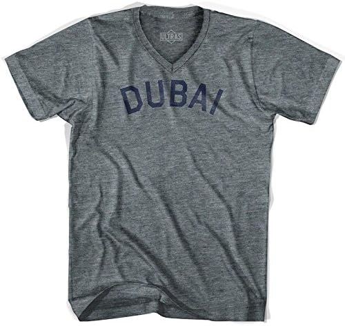 Dubai Vintage City Adult Tri-Blend V-neck Womens T-shirt