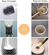 MEKEET Silicone Toilet Brush and Holder 3 Pack White PP TPR view 4
