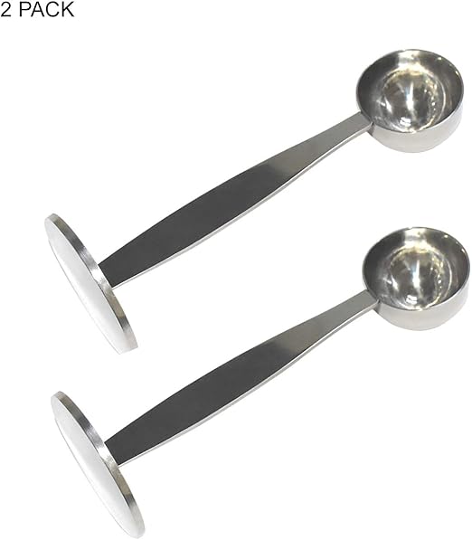 2 in 1 10g Measuring Coffee Scoop Spoon Tamping Black Espresso Stand