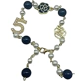 CareUToo Fashion Pearl Camellia Ladies Bracelet 5 Vintage Bracelet Luxury Jewellery Gifts, white