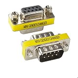 BeElion 2PCS 9Pin Serial RS232 DB9 Male to Female Cable Gender Connectors Coupler Adapter,Null Modem