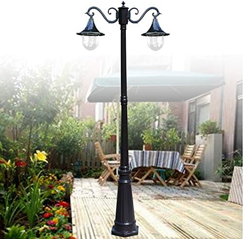Pointhx European Waterproof Metal Garden Light Bright 2-Light E27 LED Acrylic Patio Column Lamp Outdoor Villa Hall Club Decoration Lawn Street Lighting Metal Pond Lamp