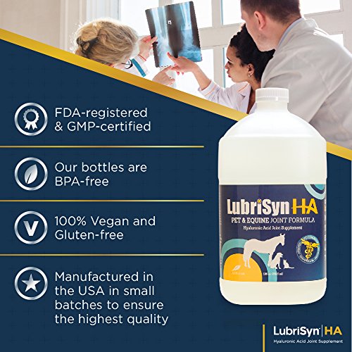 LubriSynHA Hyaluronic Acid Pet & Equine Joint Formula 128oz - All-Natural, High-Molecular Weight Liquid Hyaluronan - Joint Support for Horses, Dogs, Cats - Promotes Healthy Joint Function, Made in USA - Thumbnail 3