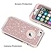 iPhone SE Case, iPhone 5S Case, iPhone 5 Case, Anuck 3 in 1 Hybrid Shockproof Protective Case for Girls Cute Bling Sparkly Glitter Heavy Duty Armor Defender Cover for Apple iPhone 5/5S/SE - Rose Gold