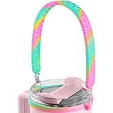 MOOTVGOO Water Bottle Handle, Water Bottle Strap, Anti-Slip Silicone Water Bottle Sling Fit for Most Stanley 8-40oz Bottles & Cups, Black