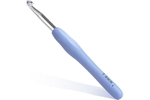 GERUTE 7mm Crochet Hook, Ergonomic Crochet Hooks with Soft Rubber Handle and Smooth Glide Head - Lightweight Aluminum Needles for Beginners, Arthritis, Yarn Projects, Long Crafting Sessions (7.0 mm)