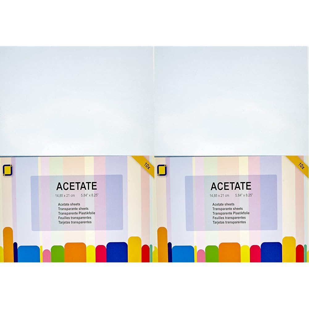 JEJE A4 Heat Resistant Acetate Sheets, Synthetic Material, 21 x 29.7 x 0.1 cm (Pack of 2)